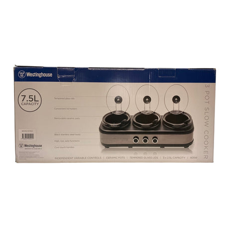 Westinghouse 3 Pot Slow Cooker (Only Includes 2x Pots)