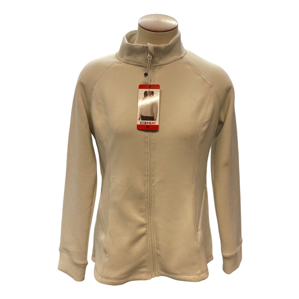 32Degrees Women's Active Full Zip Fleece Jacket - Cream SIZE - Medium