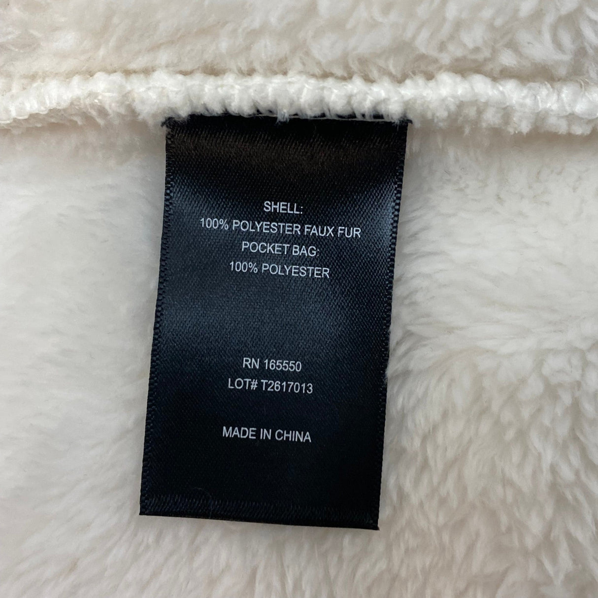 32Degrees Women's Full Zip Faux Fur Jacket - Cream SIZE - Large