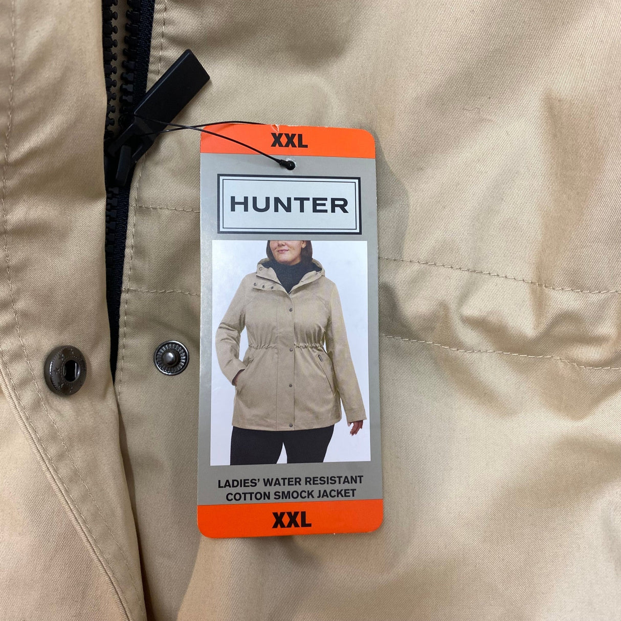 Hunter Women's Water Resistant Cotton Smock Jacket - Tan SIZE - XXL