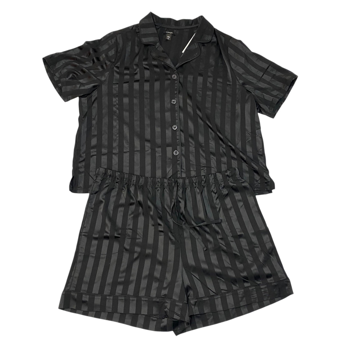 Carole Hochman Women's 2 Piece Satin Summer Pyjamas - Black SIZE - XXL