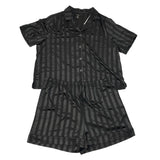 Carole Hochman Women's 2 Piece Satin Summer Pyjamas - Black SIZE - XXL