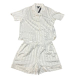 Carole Hochman Women's 2 Piece Satin Summer Pyjamas - White SIZE - Large