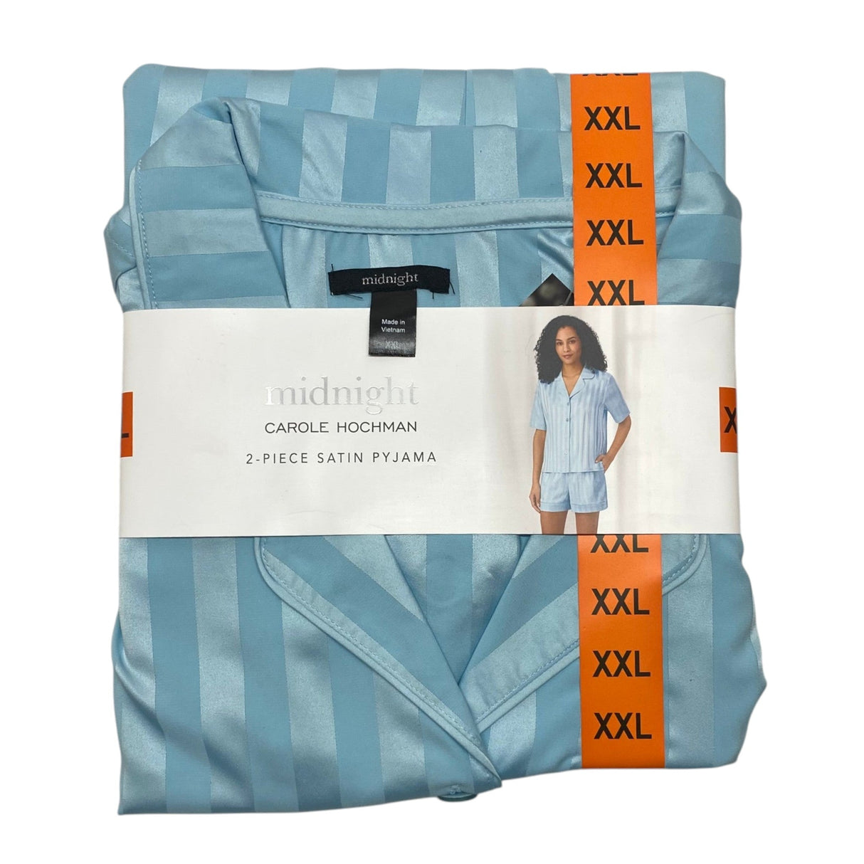Carole Hochman Women's 2 Piece Satin Summer Pyjamas - Blue SIZE - XXL