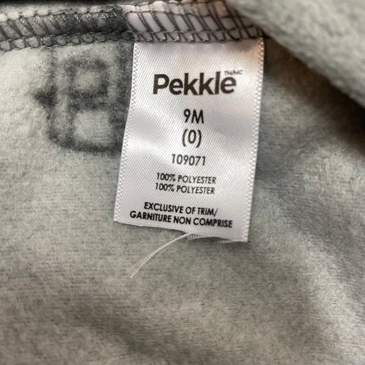 Pekkle Kid's Fleece Sleepsuit - Grey Firetruck - 9 Months SIZE - 9