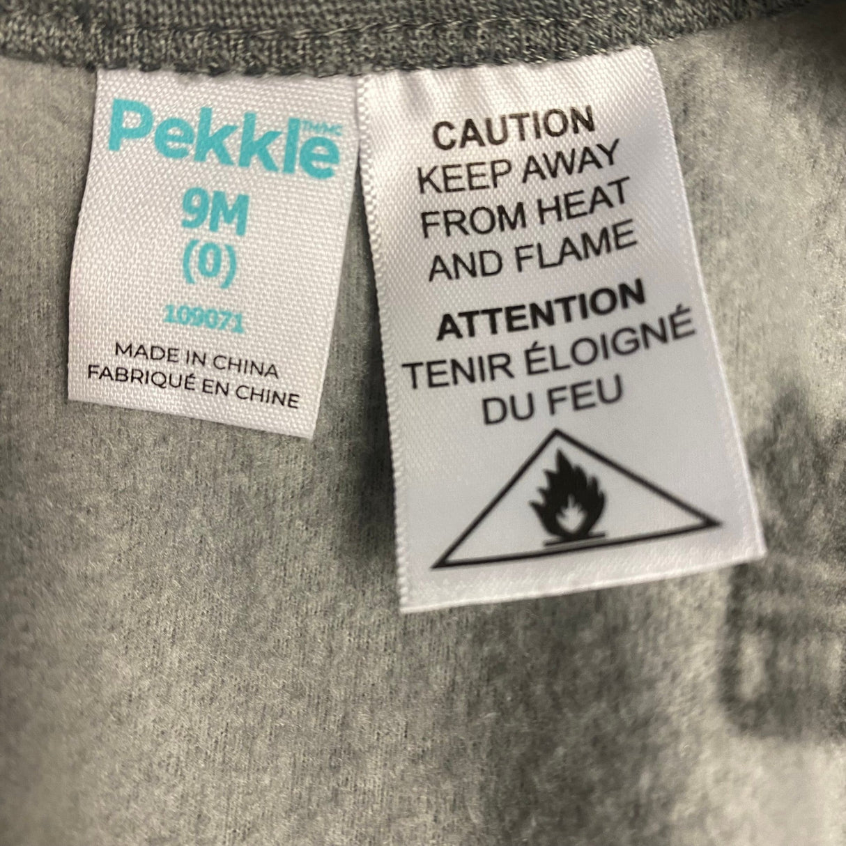 Pekkle Kid's Fleece Sleepsuit - Grey Firetruck - 9 Months SIZE - 9