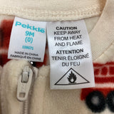 Pekkle Boy's Fleece Sleepsuit - White Firetruck - 9 Months SIZE - 9