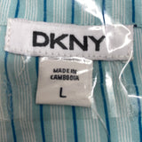 DKNY Women's 2 Piece Lightweight Woven Pyjamas - Mint Stripe SIZE - Large