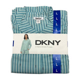 DKNY Women's 2 Piece Lightweight Woven Pyjamas - Mint Stripe SIZE - Large