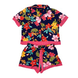 Room Service Women's 2 Piece Notch Collar Summer Pyjama Set - Floral SIZE - Large