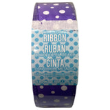 Holiday Wire-Edged Ribbon 3.8cm Wide - Satin Purple Polka Dots