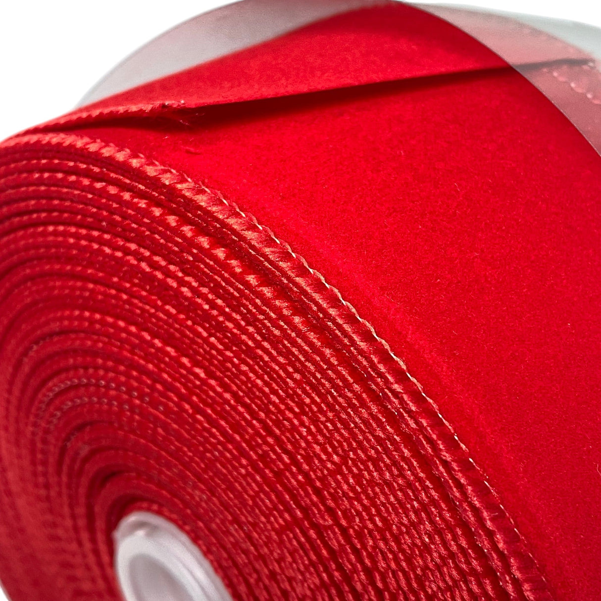 Holiday Wire-Edged Ribbon 6.3cm Wide - Red Crushed Velvet Texture