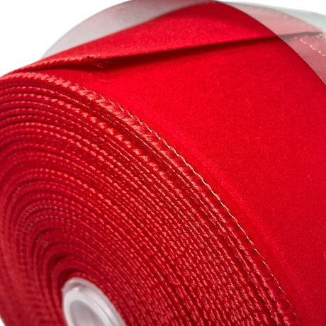 Holiday Wire-Edged Ribbon 6.3cm Wide - Red Crushed Velvet Texture