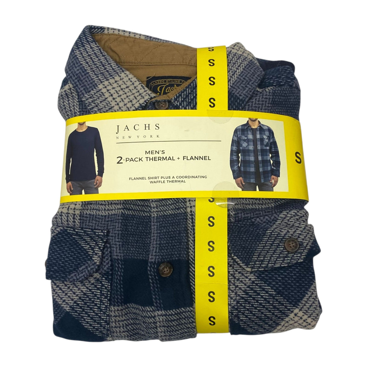 Jachs Men's 2 Pack Flannel Shirt with Thermal SIZE - Small