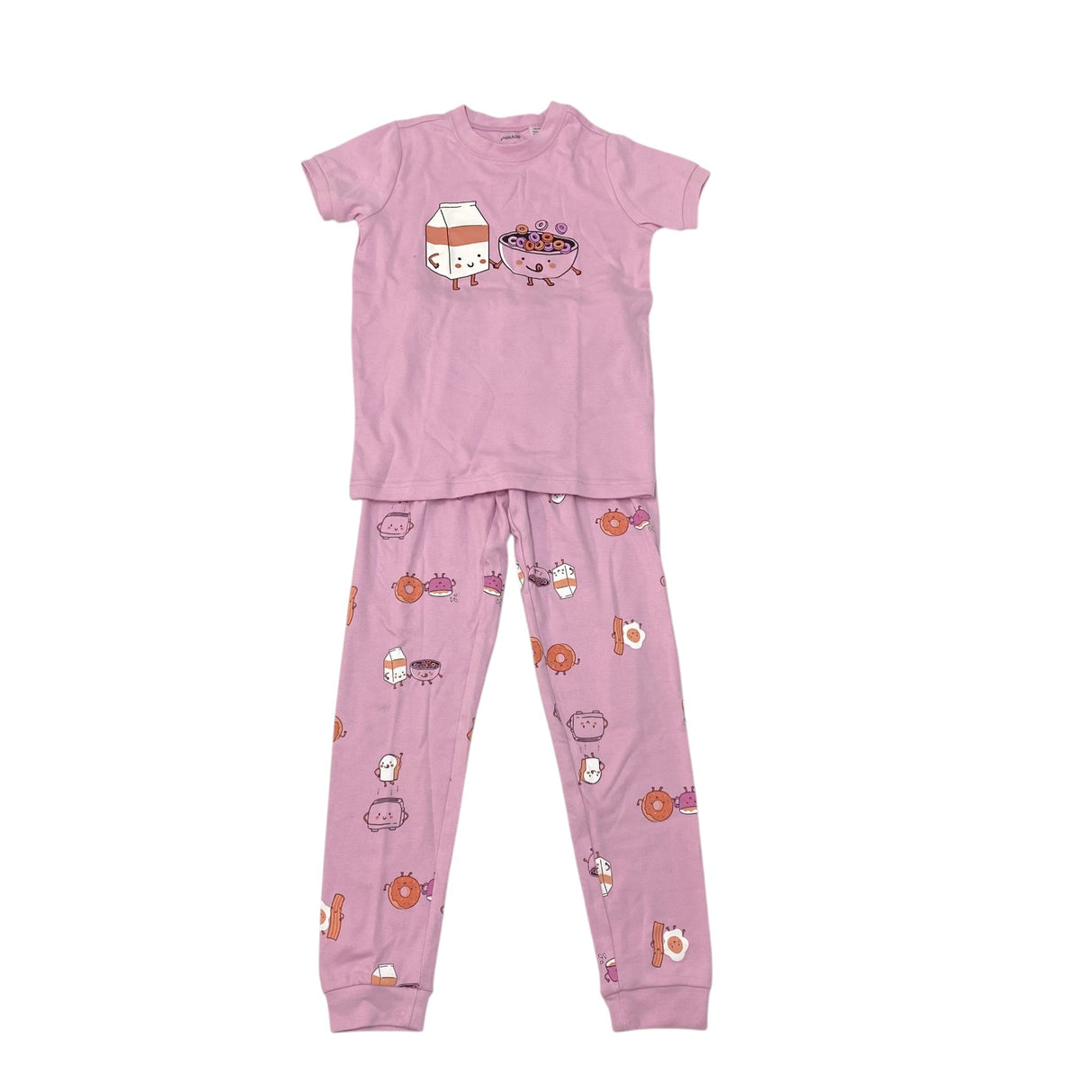 Pekkle Girl's 2 Piece Pyjama Set - Pink Cereal - 10/12 Year Old SIZE - 12