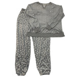 Nautica Women's Fleece Pyjama Set - Grey Polka Dot SIZE - Medium