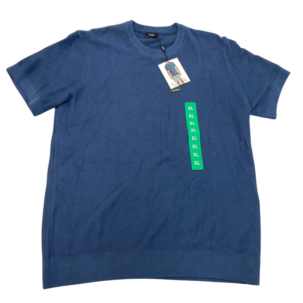SABA Men's Knitted Cotton Texture Tee SIZE - Extra Large