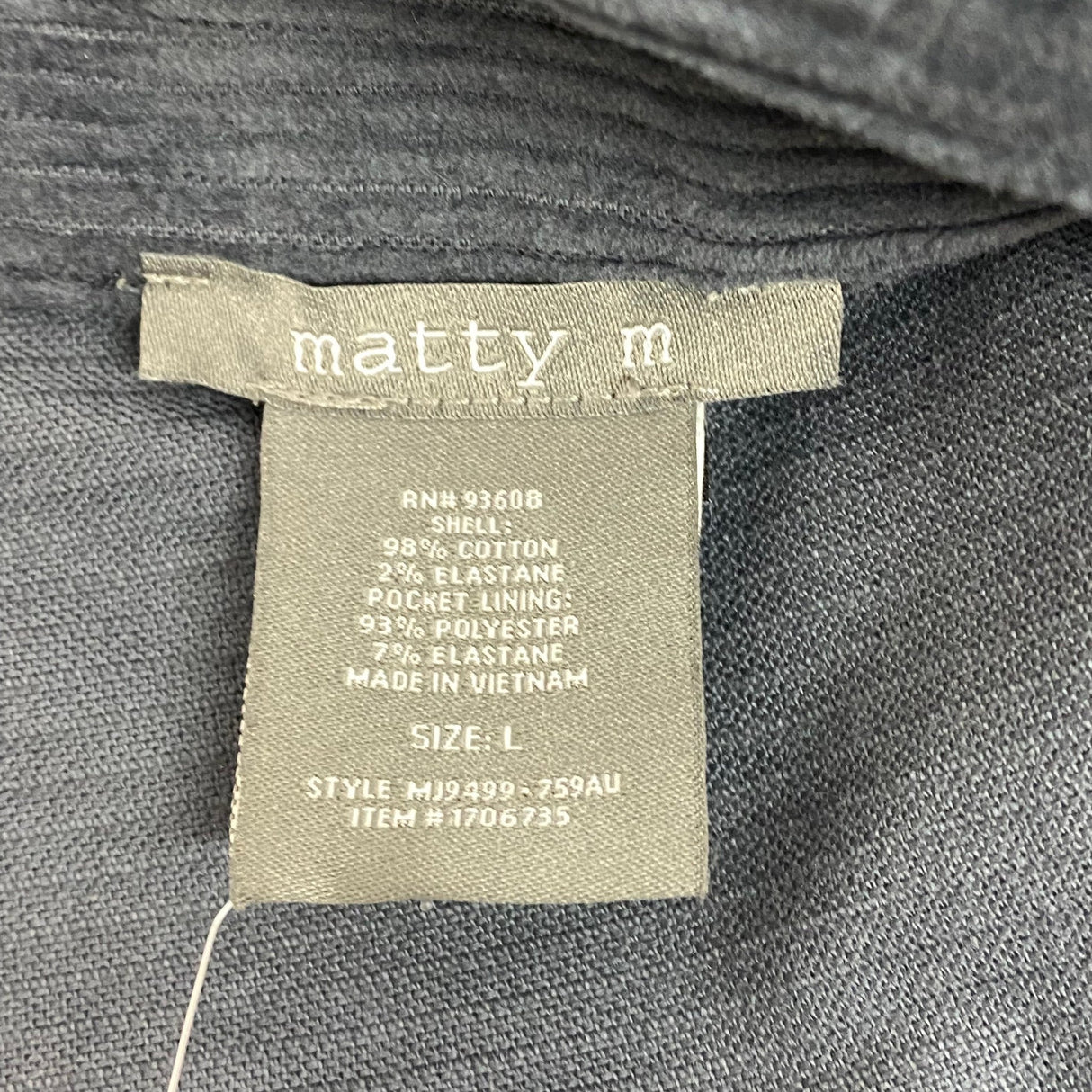 Matty M Women's Corduroy Shacket - Navy SIZE - Large