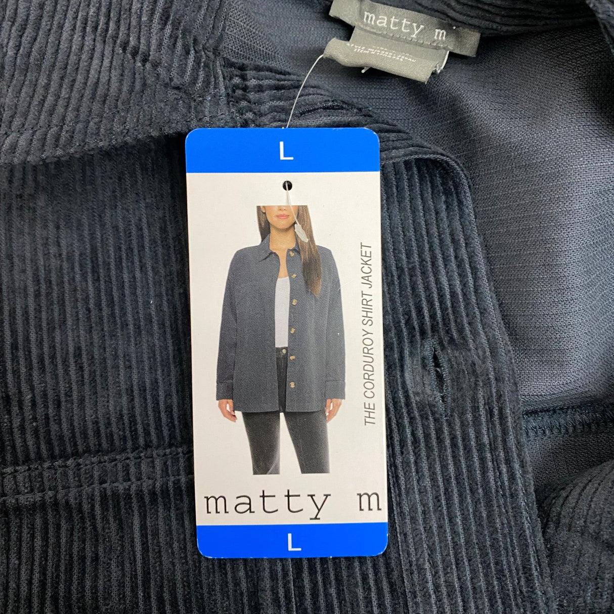 Matty M Women's Corduroy Shacket - Navy SIZE - Large