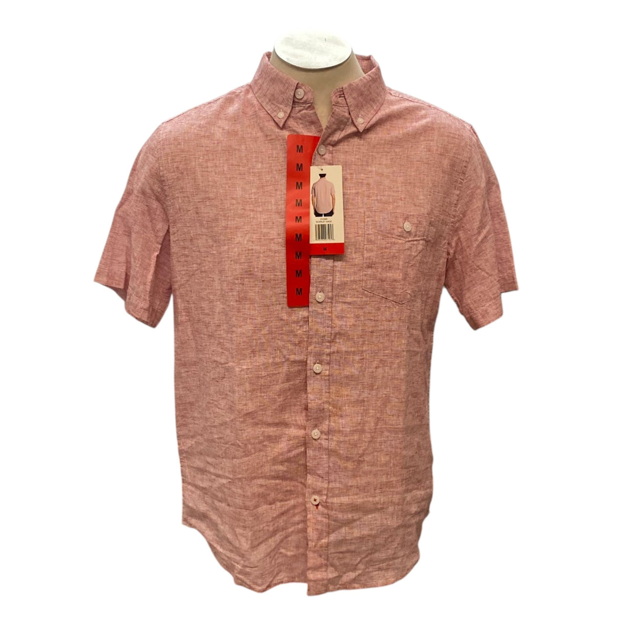 Weatherproof Men's Short Sleeve Linen Button Up Shirt SIZE - Medium