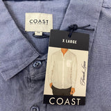 Coast Men's Long Sleeve Linen Button Up Shirt SIZE - Extra Large