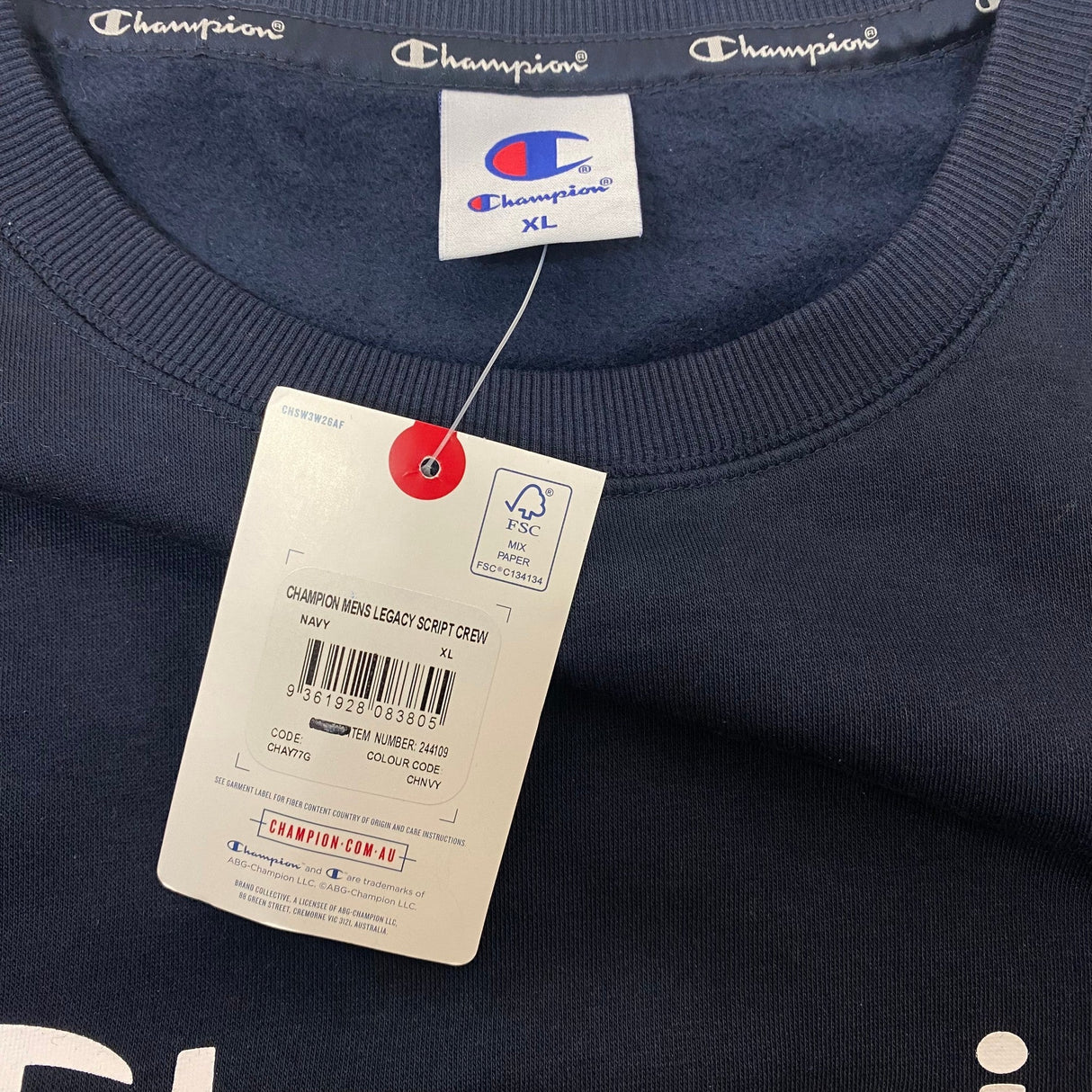 Champion Men's Legacy Script Crew Sweatshirt SIZE - Extra Large