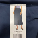 Matty M Women's Satin Midi Skirt - Navy SIZE - Extra Small