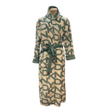 DKNY Women's Shawl Collar Long Plush Robe - Blue SIZE - Large