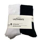 Lazypants Women's 6x Premium Cotton Blend Crew Socks