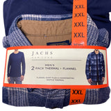 Jachs New York Men's 2 Pack Flannel Shirt with Thermal SIZE - XXL