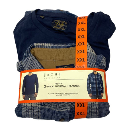 Jachs New York Men's 2 Pack Flannel Shirt with Thermal SIZE - XXL