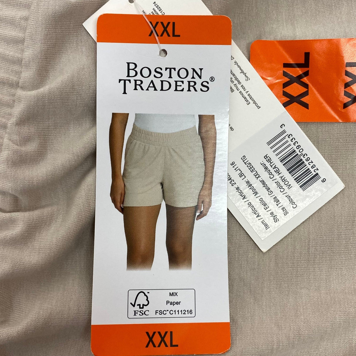 Boston Traders Women's Casual Relaxed Short - Ivory Heather SIZE - XXL