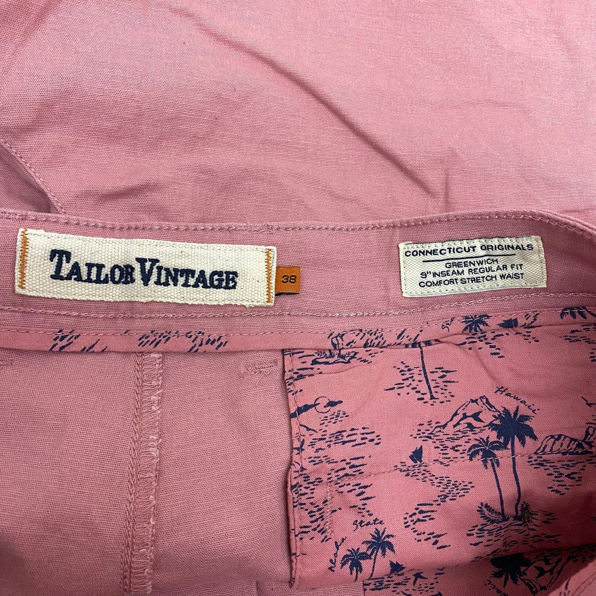 Tailor Vintage Men's Stretch Linen Cotton Walking Short - Dusty Rose SIZE - 38