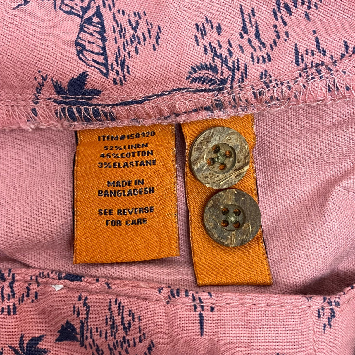 Tailor Vintage Men's Stretch Linen Cotton Walking Short - Dusty Rose SIZE - 38