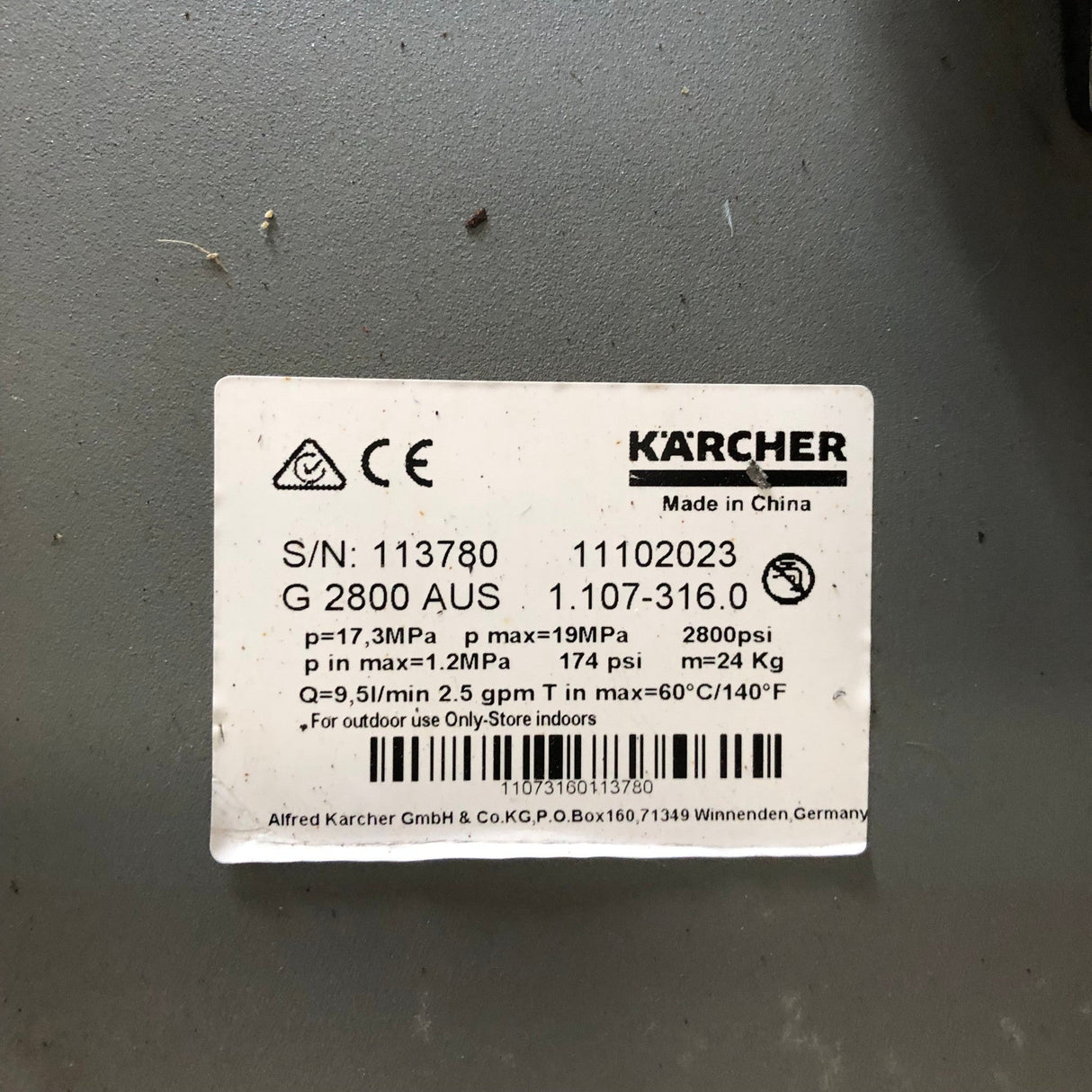 Karcher Petrol Water Blaster G 2800 - CLICK AND COLLECT ONLY