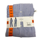 DKNY Women's 2 Piece Lightweight Woven Pyjama Set - Blue Stripe SIZE - XXL