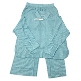 DKNY Women's 2 Piece Lightweight Woven Pyjama Set - Green Stripe SIZE - Extra Large