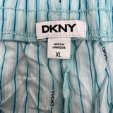 DKNY Women's 2 Piece Lightweight Woven Pyjama Set - Green Stripe SIZE - Extra Large