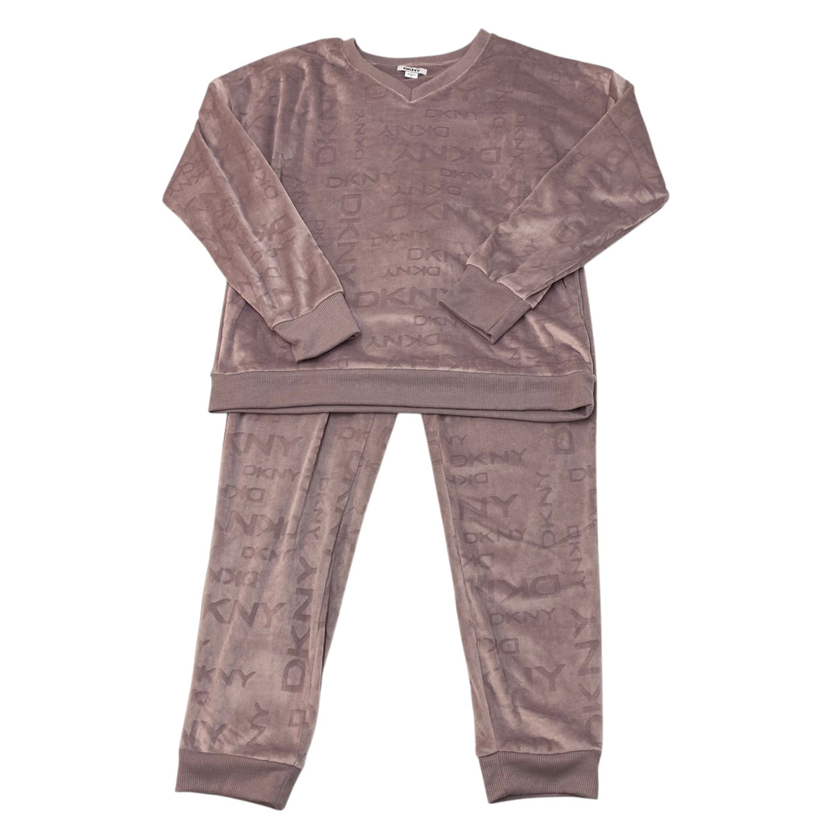 DKNY Women's 2 Piece Velour Lounge Set - Mauve SIZE - Small