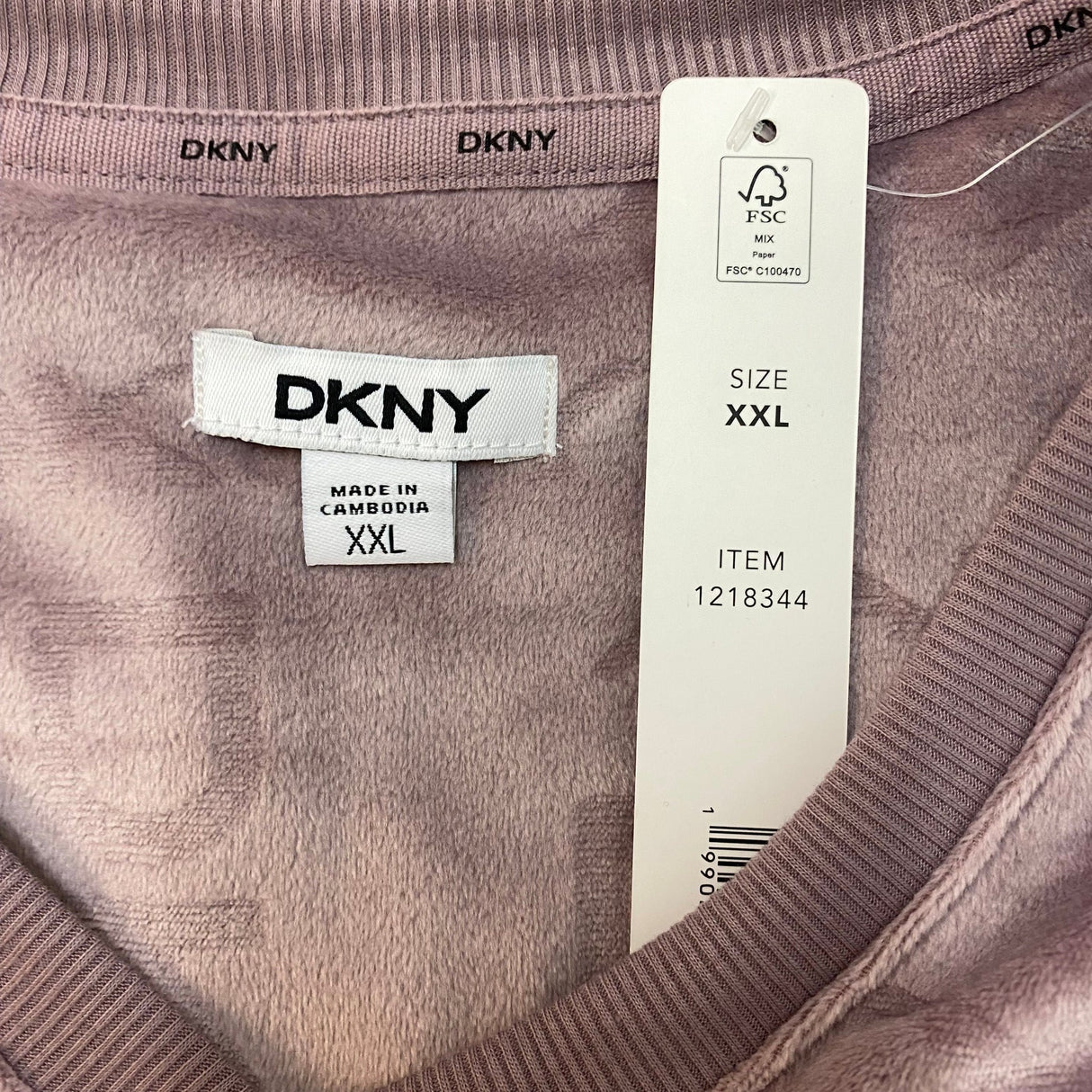 DKNY Women's 2 Piece Velour Lounge Set - Mauve SIZE - XXL