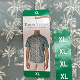 Tailor Vintage Men's Tropical Waves Shirt - Light Blue Palms SIZE - Extra Large