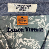 Tailor Vintage Men's Tropical Waves Shirt - Light Blue Palms SIZE - Extra Large