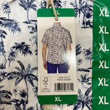 Tailor Vintage Men's Tropical Waves Shirt - White/Blue Palms SIZE - Extra Large