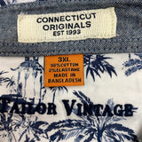 Tailor Vintage Men's Tropical Waves Shirt - White/Blue Palms SIZE - XXXL