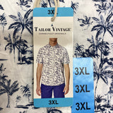Tailor Vintage Men's Tropical Waves Shirt - White/Blue Palms SIZE - XXXL