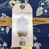 Tailor Vintage Men's Tropical Waves Shirt - Dark Blue Palms SIZE - Small