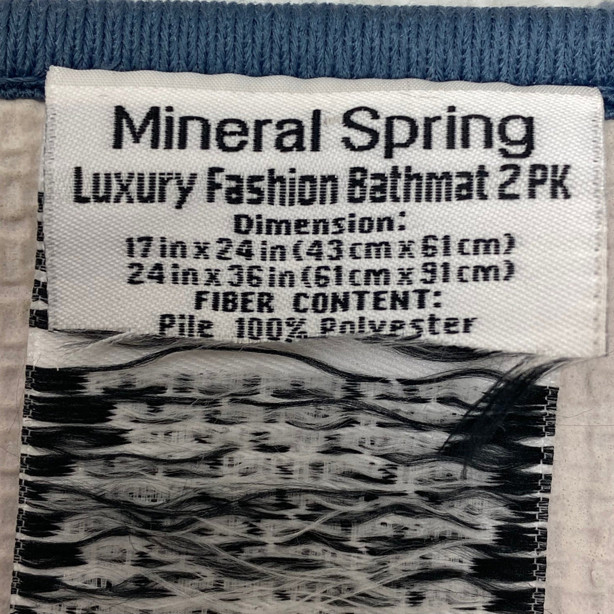 Mineral Spring Luxury Fashion Bathmat 43cm x 61cm - Blue