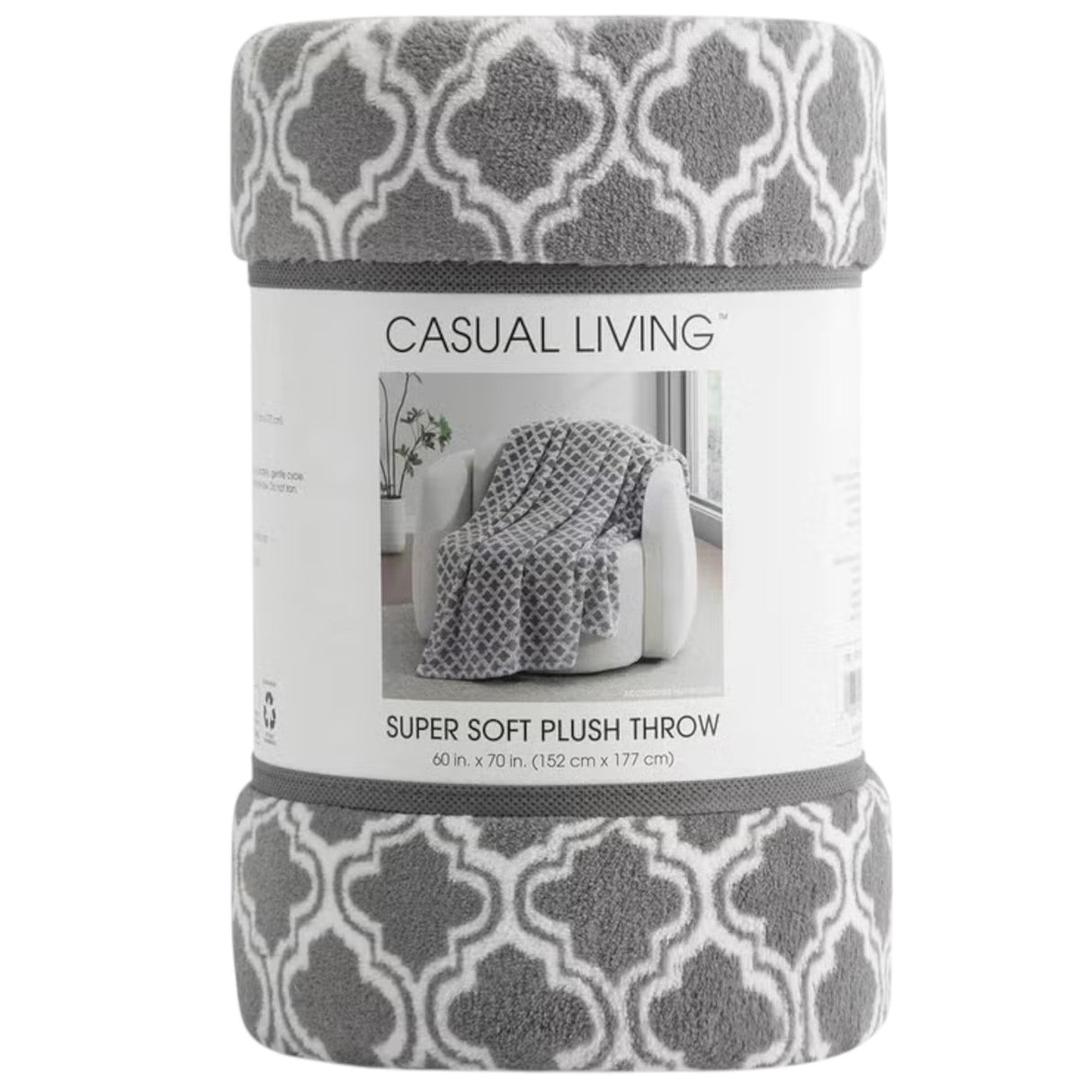 Casual Living Super Soft Plush Throw 152 x 177cm - Grey