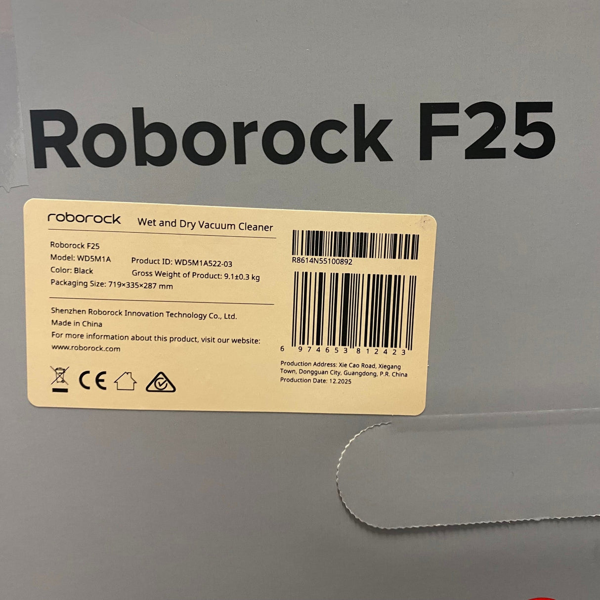 Roborock F25 Wet and Dry Vacuum Cleaner