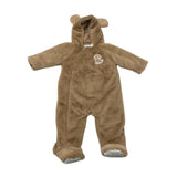 Pekkle Kid's Fleece Sleep Suit - Brown Dog - 9 Months